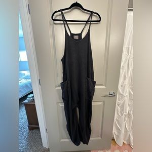 Free People Hot Shot Onesie in Washed Black Size Large Lightly Worn